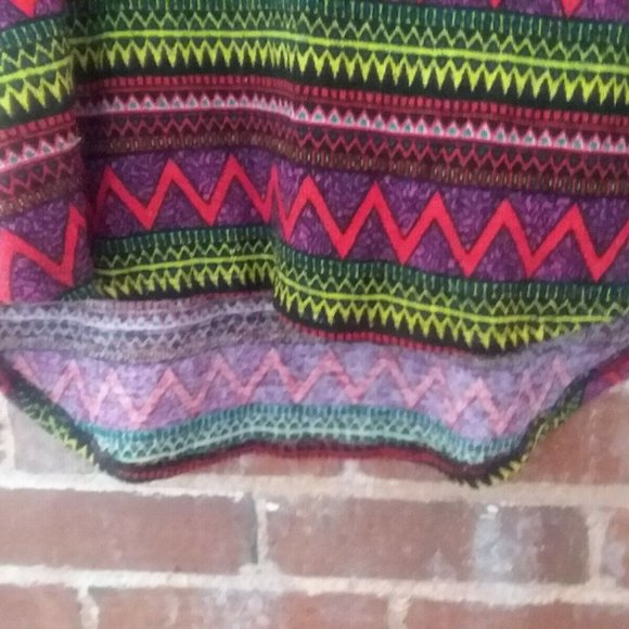 IT'S Multicolor Purple Red Black Boho Aztec Tunic Top Shirt Women Plus Size 1X - Picture 7 of 13